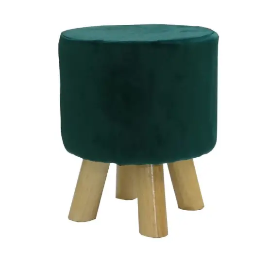 PUFA Zielony tkanina velvet stołek grube siedzisko